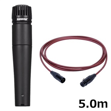 SM57-LCE【PASSGO REDマイクケーブルセット(XLR-XLR)5.0ｍ】(国内正規品2年保証)(シュア)(定番ダイナミックマイク)(楽器・ギターレコーディング定番)