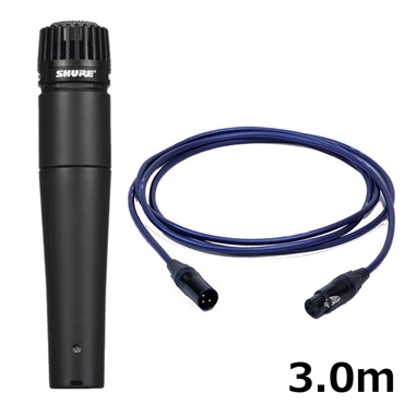 SM57-LCE【PASSGO BLUEマイクケーブルセット(XLR-XLR)3.0ｍ】(国内正規品2年保証)(シュア)(定番ダイナミックマイク)(楽器・ギターレコーディング定番)