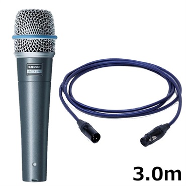 BETA 57A-J【PASSGO BLUEマイクケーブルセット(XLR-XLR)3.0ｍ】(国内正規品2年保証)(シュア)(ダイナミックマイク)(BETA57A)