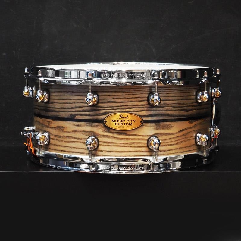 USED 中古 MCCA1465S/C#1010 Music City Custom -USA Solid Ash Shell Snare Drums 14×6.5 [Hand-rubbed Two Tone Ash w/Ebony Inlay]の商品画像