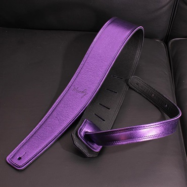 Moody Handmade Leather Straps Leather & Leather Series 2.5inch Standard Tail 【 Metallic Purple / Black 】