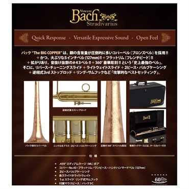 Bach バック / THE BIG COPPER LR19043B 【Bb トランペット】【出荷前調整で安心】 画像2