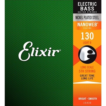 ELIXIR Nickel Plated Steel Bass Strings with ultra-thin NANOWEB Coating 5th/Low-B (130/Long) #15430 画像1