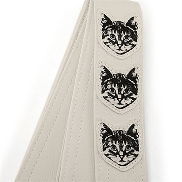 Couch Guitar Strap ニャン・ ニャン・ ニャン・シロ [Cat Guitar Strap All White] 画像1