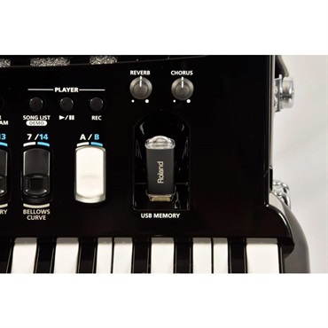 Roland (予約商品・7月下旬以降入荷予定)(台数限定・純正リュック型ソフトケース付き) FR-4X BK ブラック Vアコーディオン ローランド 電子 ピアノ式 37鍵盤 中型 ピアノタイプ 画像5