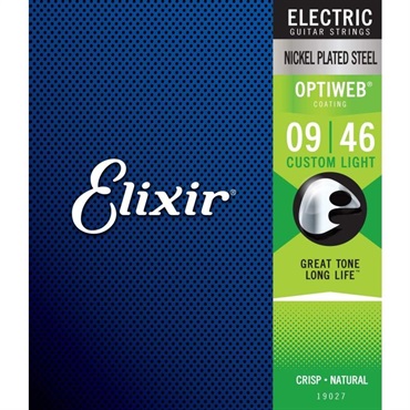 ELIXIR Electric Nickel Plated Steel with OPTIWEB Coating #19027 (Custom Light/09-46) 画像1