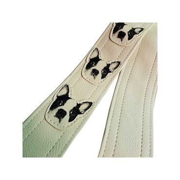 Couch Guitar Strap ワン・ワン・ワン・シロ [Dog Guitar Strap All White] 画像1