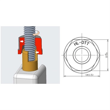 DRUMMERS TOP TEAM DTT HARDLOCK-LUGNUT 15mm 画像2