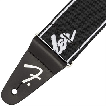 Fender USA 【夏のボーナスセール】 WEIGHLESS RUNNING LOGO STRAP (BLACK/WHITE)(#0990642074) 画像1