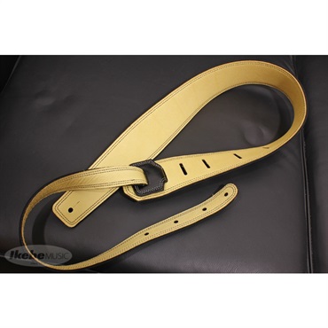 Moody Handmade Leather Straps Leather & Leather Series 2.5inch Long Tail 【 Black / Cream 】 画像1