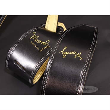 Moody Handmade Leather Straps Leather & Leather Series 2.5inch Long Tail 【 Black / Cream 】 画像2