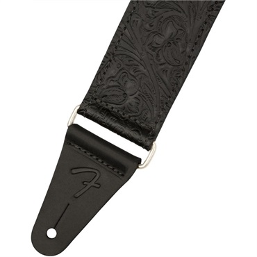 Fender USA 【夏先取り大特価セール】Tooled Leather Guitar Strap， 2inch (Black) (#0996970006) 画像1