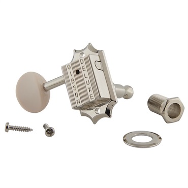 Gibson PMMH-060 Deluxe White Button Tuner Set， Vintage Nickel 画像1