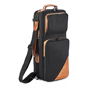 GARD BAGS ガードバッグス / エリート シリーズ 4-ECSK トランペット用 ダブル コンパクト ケース / ブラック コーデュラ ナイロン・ブラウン レザー トリム 画像1