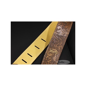 Moody Handmade Leather Straps Leather & Leather Series 2.5inch Standard Tail 【 Western Brown / Cream 】 画像1