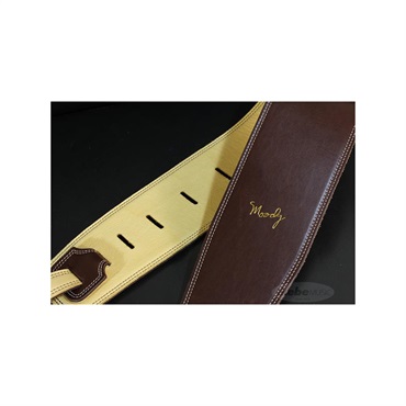 Moody Handmade Leather Straps Leather & Leather Series 4.0inch Standard Tail 【 Dark Chocolate / Cream 】 画像1