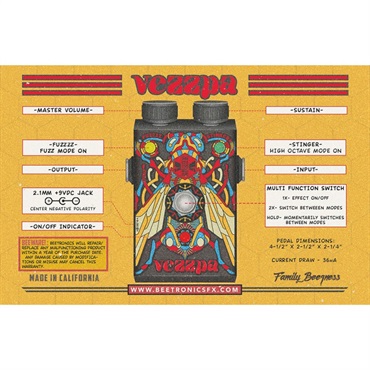 BEETRONICS VEZZPA（ビートロニクス）ゲートファズ/オクターブファズ 画像5