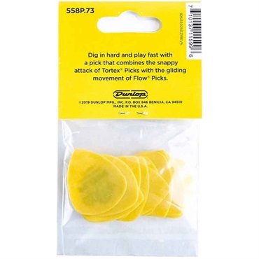 Dunlop (Jim Dunlop) 558 Tortex FLOW Standard 12Pack 558P073(0.73mm/イエロー) 画像1
