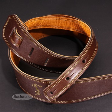 Moody Handmade Leather Straps Leather & Leather Series 2.5inch Standard Tail 【 Dark Chocolate / Tobacco 】 画像2