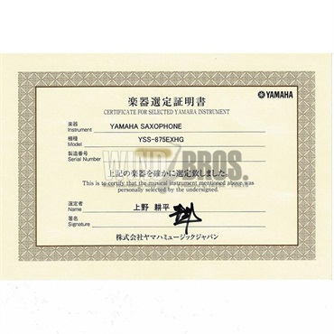 YAMAHA 【上野耕平氏選定品】ソプラノサックス ヤマハ YSS-875EXHG 【調整&セットアップ後出荷】【5年間キーバランス調整無料】 画像1