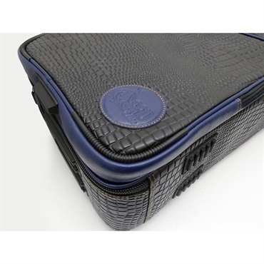 GARD BAGS ガードバッグス / エリート シリーズ 5-ECLK-NB トランペット用 トリプル ケース / クロコダイル型押し ブラック レザー・ネイビー レザー トリム 画像1
