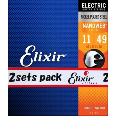 ELIXIR Electric Nickel Plated Steel with NANOWEB Coating 2SET PACK #12102 (Medium/11-49) 画像1