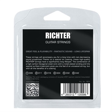 Richter Straps ＃1804 Electric Guitar String set [9-42/Light Gauge] 画像1