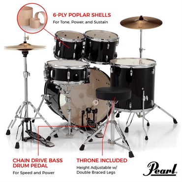 Pearl ROADSHOW Compact Drum Kit ～Overseas Edition - Bronze Metallic [RS505C/C #707] 画像7