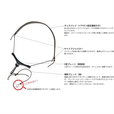BIRD STRAP 【BS-WS-CP】ウィンドシンセサイザー用バードストラップ ライト・パッド 画像1