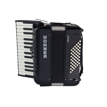 Hohner (アコーディオン専門店・出荷前検品発送)Bravo II 48 BLK (カラー：ブラック) HOHNER ホーナー アコーディオン 入門向け ピアノ式 26鍵盤 小型 画像2