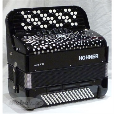 Hohner (アコーディオン専門店・出荷前検品発送)Nova III 96 BLK +レインカバーセット HOHNER ホーナー アコーディオン 入門向け ボタン式 中型 【雨の日アコーディオンレインカバーセット】 画像1
