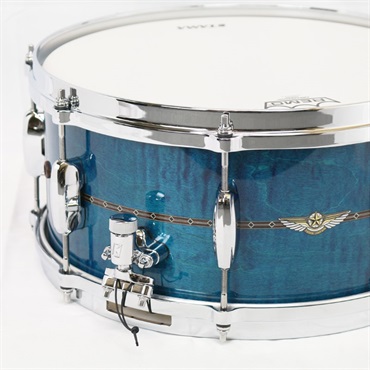 TAMA STAR Maple Snare Drum 14×6.5 [TMS1465SR-OLC] - Ocean Blue Curly Maple 画像5