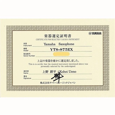 YAMAHA 【上野耕平氏選定品】テナーサックス ヤマハ YTS-875EX 【調整&セットアップ後出荷】【5年間キーバランス調整無料】【演奏＆お手入れに必要なもの全て付いてます】 画像1