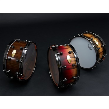 Pearl Masterworks Snare Drum ～feat. Gumwood Shell w/Artisan Finish～[MWA1465S] -Black Burst over Black Limba 画像2