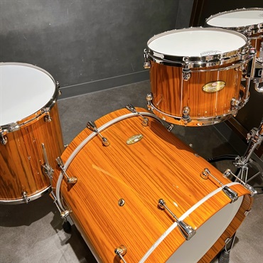 Pearl 【値下げしました！】Masterworks 4pc Drum Kit [BD22，FT16，TT12，TT10][Zebrawood and finished with transparent Tiger Yellow Gloss] 画像4