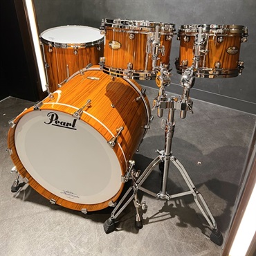 Pearl 【値下げしました！】Masterworks 4pc Drum Kit [BD22，FT16，TT12，TT10][Zebrawood and finished with transparent Tiger Yellow Gloss] 画像5