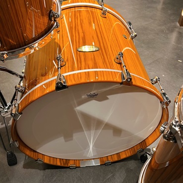 Pearl 【値下げしました！】Masterworks 4pc Drum Kit [BD22，FT16，TT12，TT10][Zebrawood and finished with transparent Tiger Yellow Gloss] 画像6