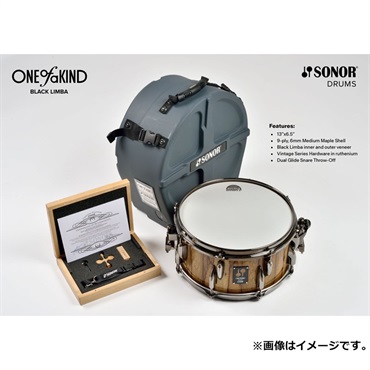 SONOR OOAK22-1365 SDW BL [One of a Kind Snare Drum 13×6.5]  -BLACK LIMBA 【世界限定80台】 画像10