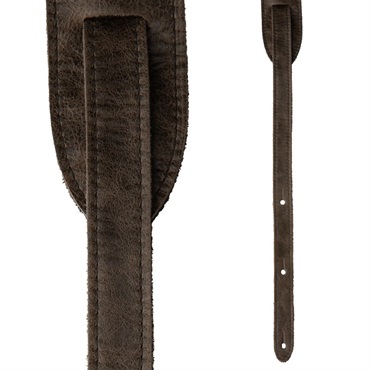P.R.S. 2 PRS Leather Strap Embossed Birds Worn Black 画像2
