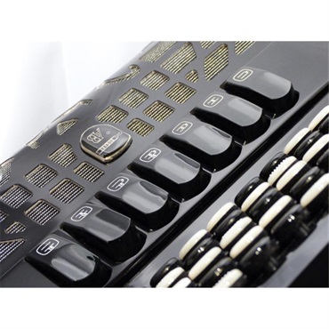 BUGARI (イタリア製リュック型ソフトケース付き)320CH BK (セミハンドメイドリード搭載) BUGARI ブガリ イタリア製 クロマチックアコーディオン ボタン式 Black 画像2
