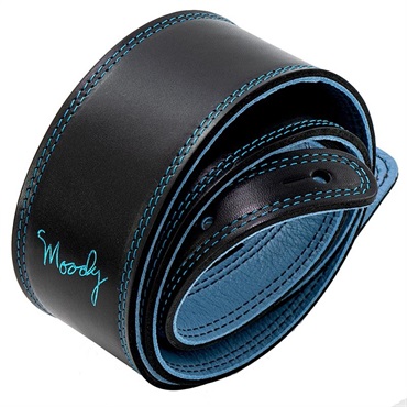 Moody Leather-Leather 2.5inch Standard Tail [Black-Sky Blue] 画像1