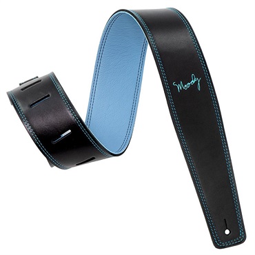 Moody Leather-Leather 2.5inch Standard Tail [Black-Sky Blue] 画像2
