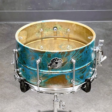 PORK PIE Patina Brass Snare Drum 13×7 [Made in USA] 画像3