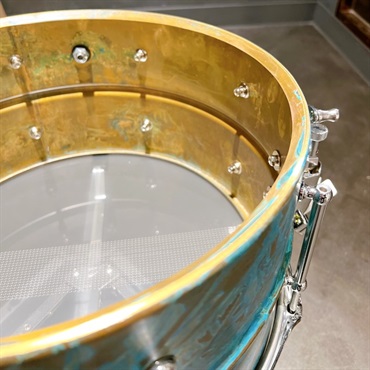PORK PIE Patina Brass Snare Drum 13×7 [Made in USA] 画像4