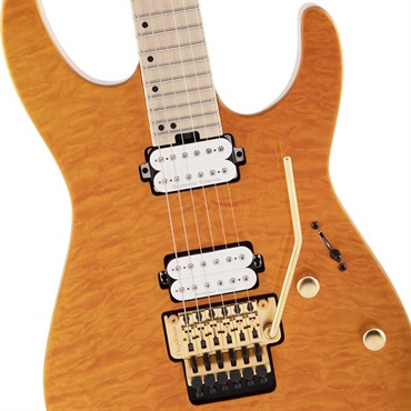 Charvel Pro-Mod DK24 HH FR M Mahogany with Quilt Maple (Dark Amber/Maple) 画像3