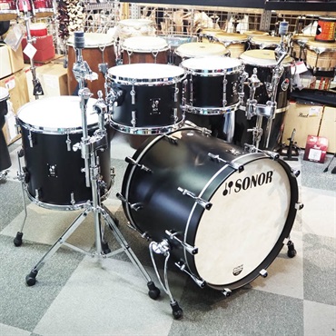SONOR 値下げしました！SQ1 Series 4pc Drumkit [BD22，FT16，TT12＆10] - GT Black 【コンビネーションスタンド付属】 画像1