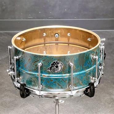 PORK PIE Patina Brass Snare Drum 14×6.5 [Made in USA] 画像3