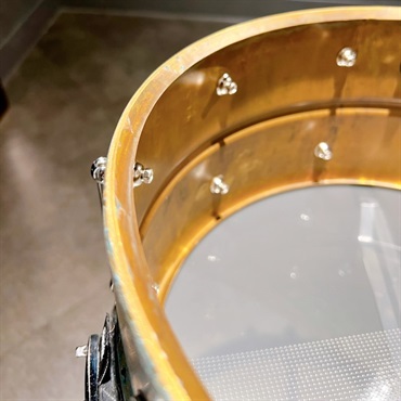 PORK PIE Patina Brass Snare Drum 14×6.5 [Made in USA] 画像4