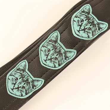 Couch Guitar Strap ニャン・ ニャン・ ニャン Black/Mint 画像1