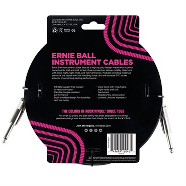 ERNIE BALL 【夏のボーナスセール】 Classic Instrument Cable 20ft S/S Black [#6046] 画像1